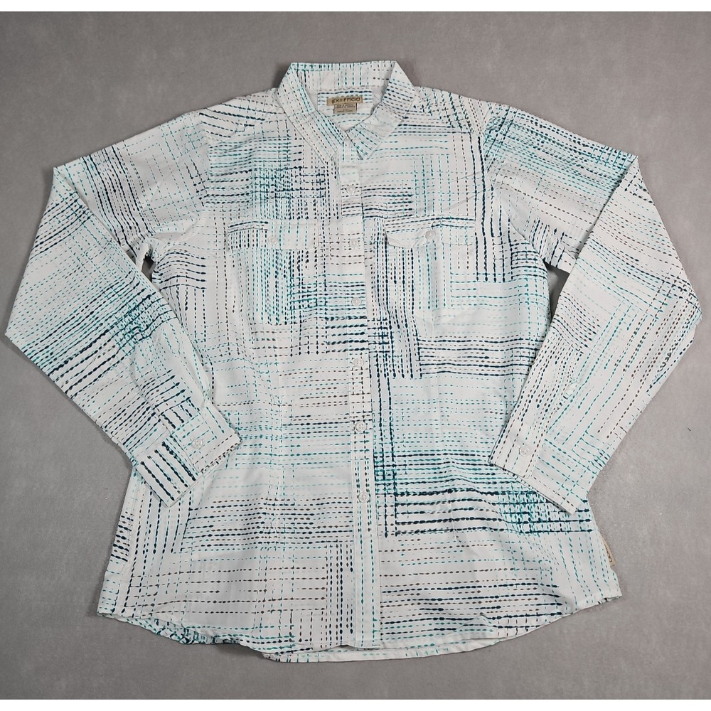 ExOfficio Womens Multicolor Print Vented Button Up Outdoor Shirt Size Medium